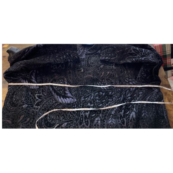 Susan Graver Womens 3X Black/Purple Paisley Full Zip Pockets Office Wear Jacket - Picture 4 of 7
